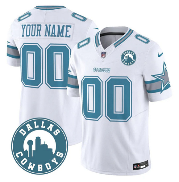 Men's Dallas Cowboys Active Player Custom White Heritage 2025 F.U.S.E. "Dallas City" Patch Vapor Untouchable Limited Stitched Football Jersey Men's Dallas Cowboys Active Player Custom White Heritage 2025 F.U.S.E. "Dallas City" Patch Vapor Untouchable Limited Stitched Football Jersey